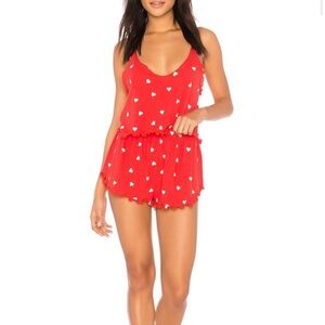 Super cute red and white heart wildfox pj set